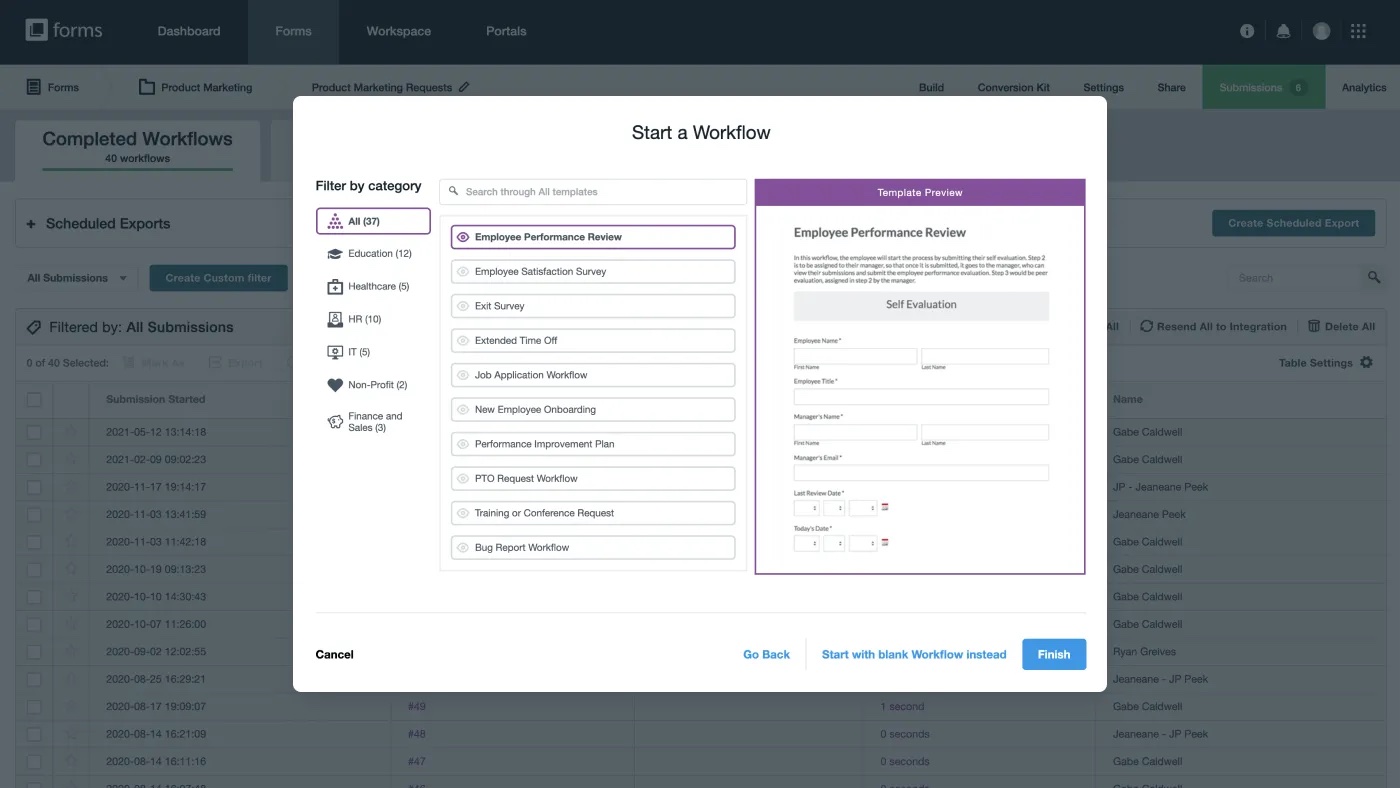 screenshot of Formstack Suite